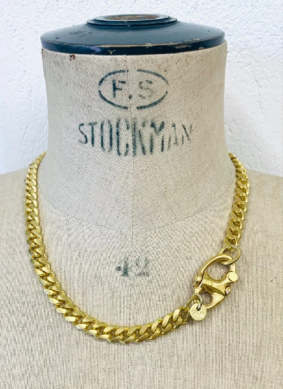 Personalized Name Necklaces-Chunky brass chain with boat clasp