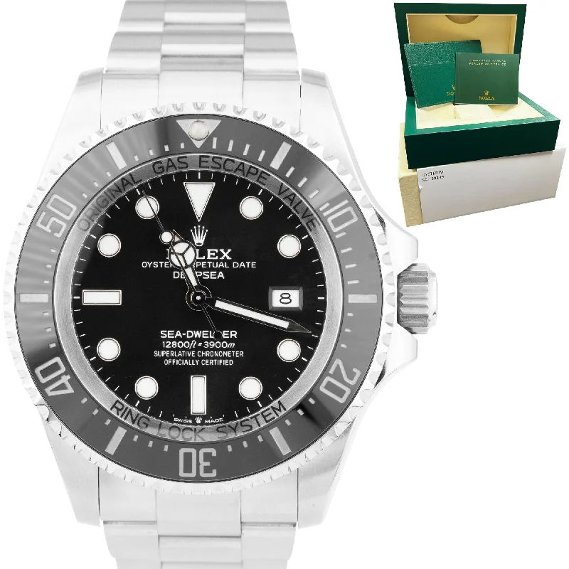 Waterproof Watches for Deep Sea Diving-MINT Rolex Sea-Dweller Deepsea Black 44mm Dive Stainless Steel Watch 126660 BOX