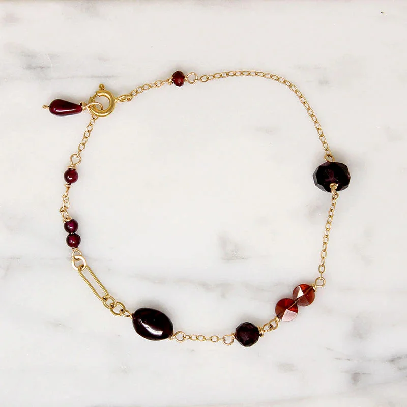 Elegant Sapphire Bracelets-Decadent Garnet Bead Bracelet by Brin