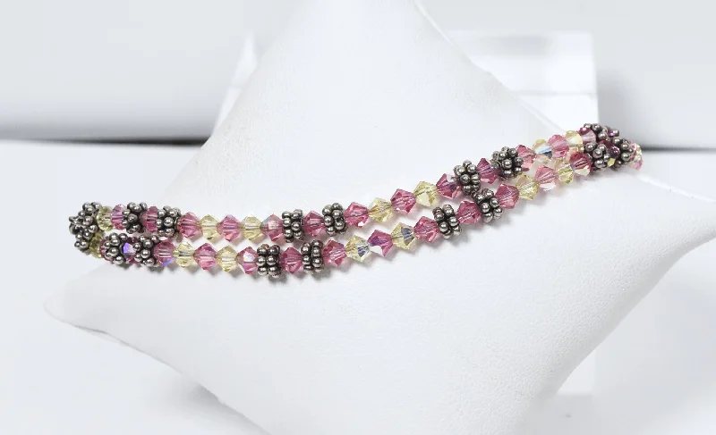 Luxury Chain Bracelets-Elyse Ryan - Double Strand Beaded Sterling Silver Bracelet