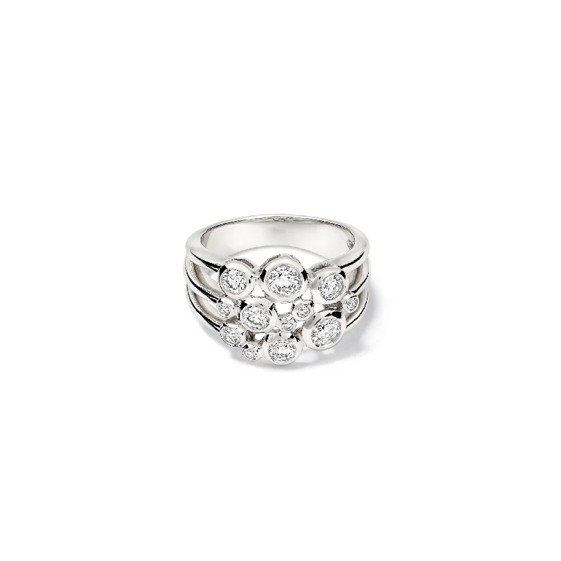 Unique Gemstone Rings-Cirkel Ring 18ct White Gold - Diamond