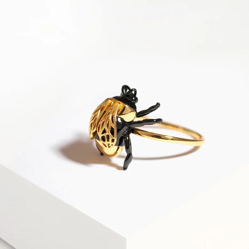 Personalized Couple’s Rings-Bumble Bee Ring