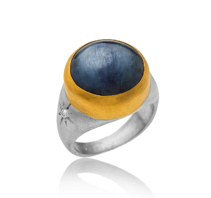 Simple Promise Rings-Nava Zahavi Blue Jeans Ring