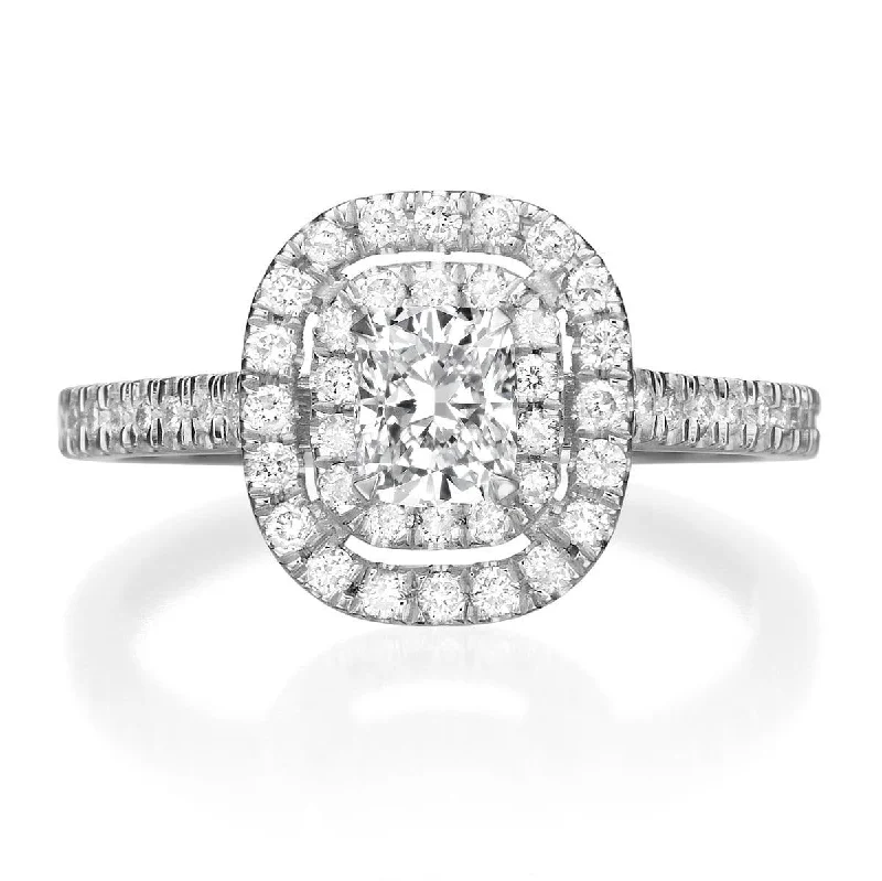 Handmade Gold Rings-1.93 ct Cushion Cut Diamond Engagement Ring