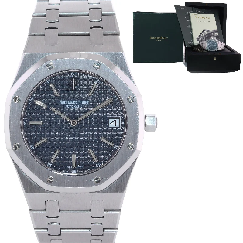 Digital Sport Watches for Women-Audemars Piguet Royal Oak 15202 Blue Steel 15202ST.OO.1240ST.01 Watch Box & Tag