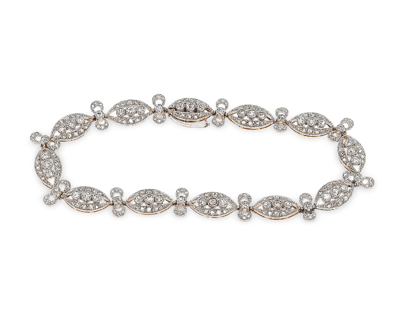 Birthstone Bracelets for Women-Edwardian Diamond Bracelet, 1.55 Carats