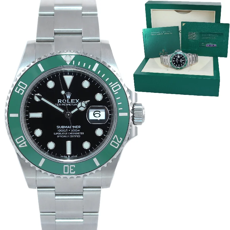 Solar-Powered Wrist Watches-NEW 2022 PAPERS Rolex Submariner 41mm GREEN KERMIT Ceramic 126610LV Watch