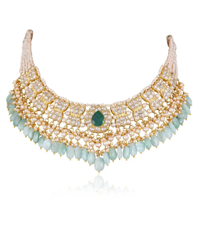 Elegant Wedding Necklaces-Laiba Polki Necklace