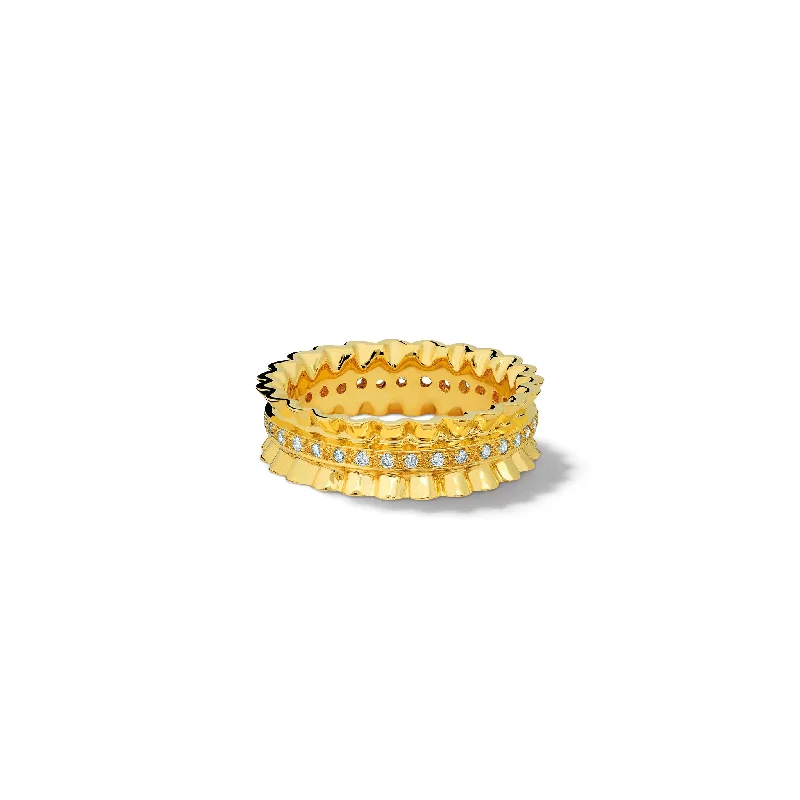 Customizable Rings for Gifts-Uxmal Ring 18ct Yellow Gold - Diamond