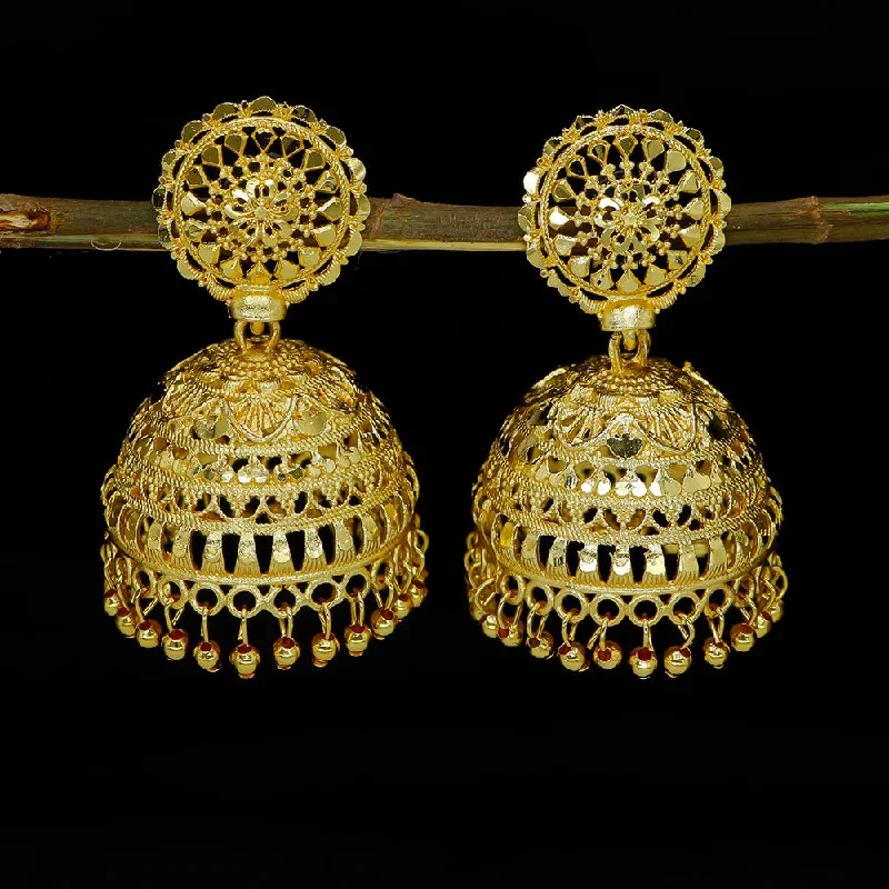 Premium Gold Earrings-Mahavir  Gold Plated Jhumki Earrings