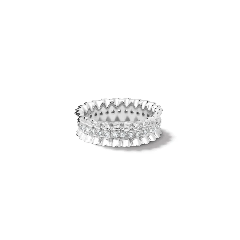 Bohemian Style Rings-Uxmal Ring 18ct White Gold - Diamond