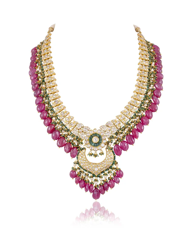 Elegant Layered Necklaces-Kanishka Polki Long Necklace