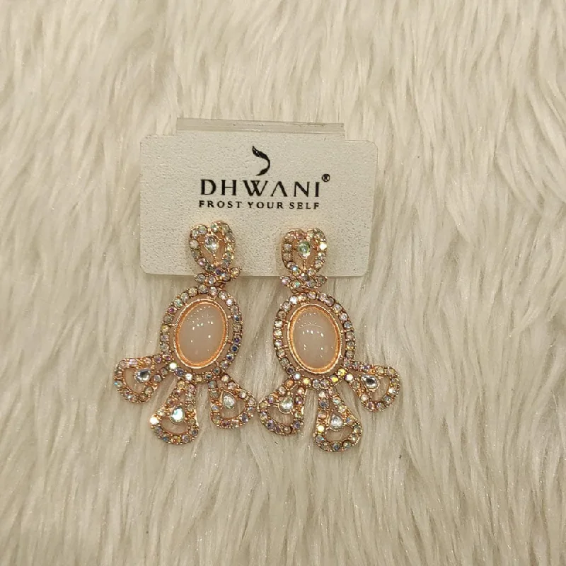 Unique Stud Earrings-Dhwani Gold Plated Austrian Stone Dangler Earrings