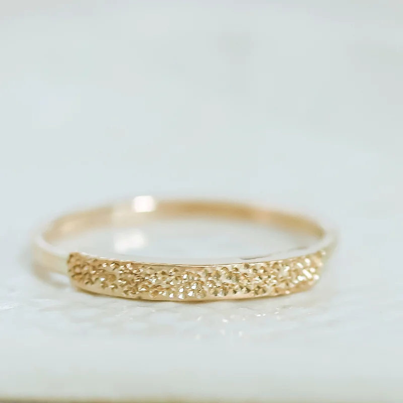 Vintage Wedding Rings-GOLD-FILLED DIAMOND DUSTED NARROW RING