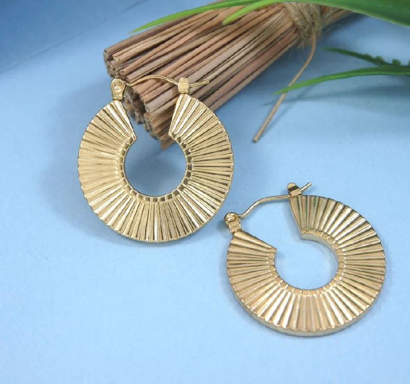 Statement Earrings for Weddings-Tarohi Jewels Stainless Steel Anti Tarnish Hoops Earring- STNER 5334