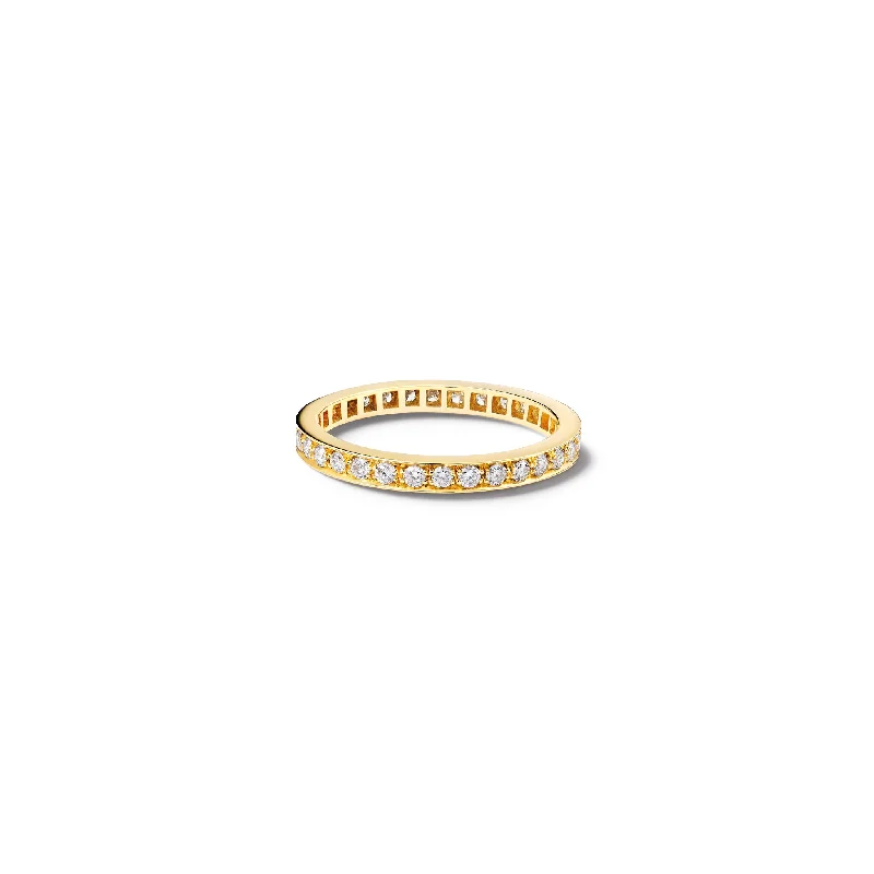 Gold Band Rings-Aeternitas Etoile Eternity Ring 18ct Yellow Gold - Diamond