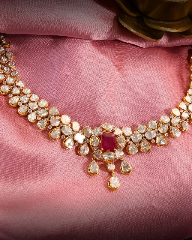 Sparkling Stone Necklaces-Ruchita Polki And Diamond Necklace