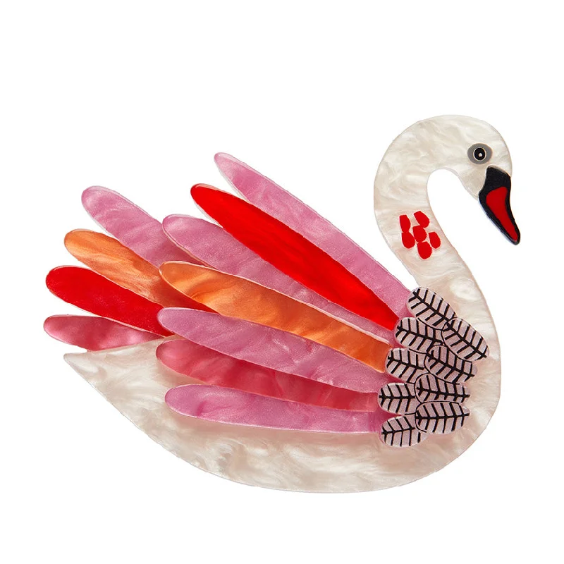 Elegant Brooch with Rose Gold Detailing-Erstwilder x Jocelyn Proust - Serene Swan Brooch